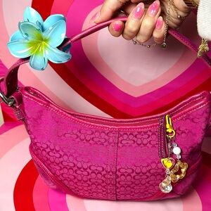 Pink suede soho hobo coach